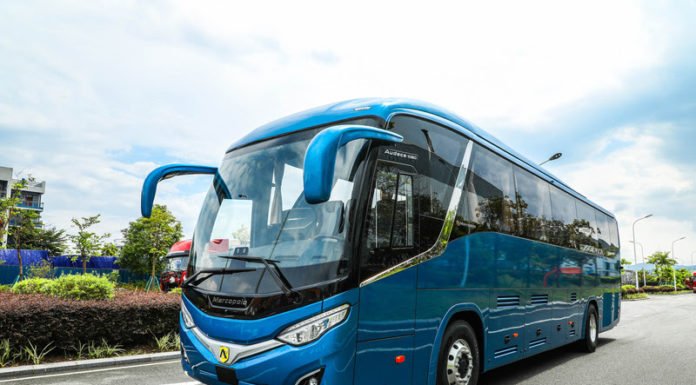 Marcopolo expõe ônibus movido a hidrogênio